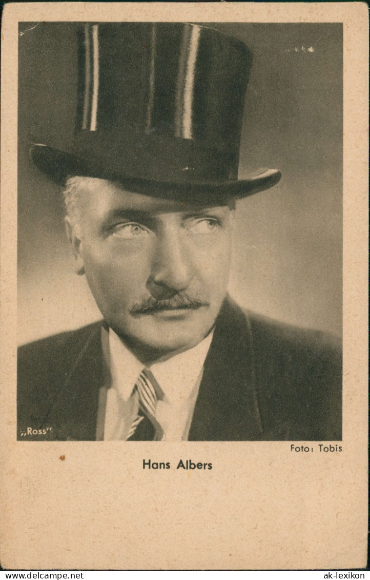 Ansichtskarte  Schauspieler Sänger Hans Albers Mit Zylinder 1940 - Musik Und Musikanten