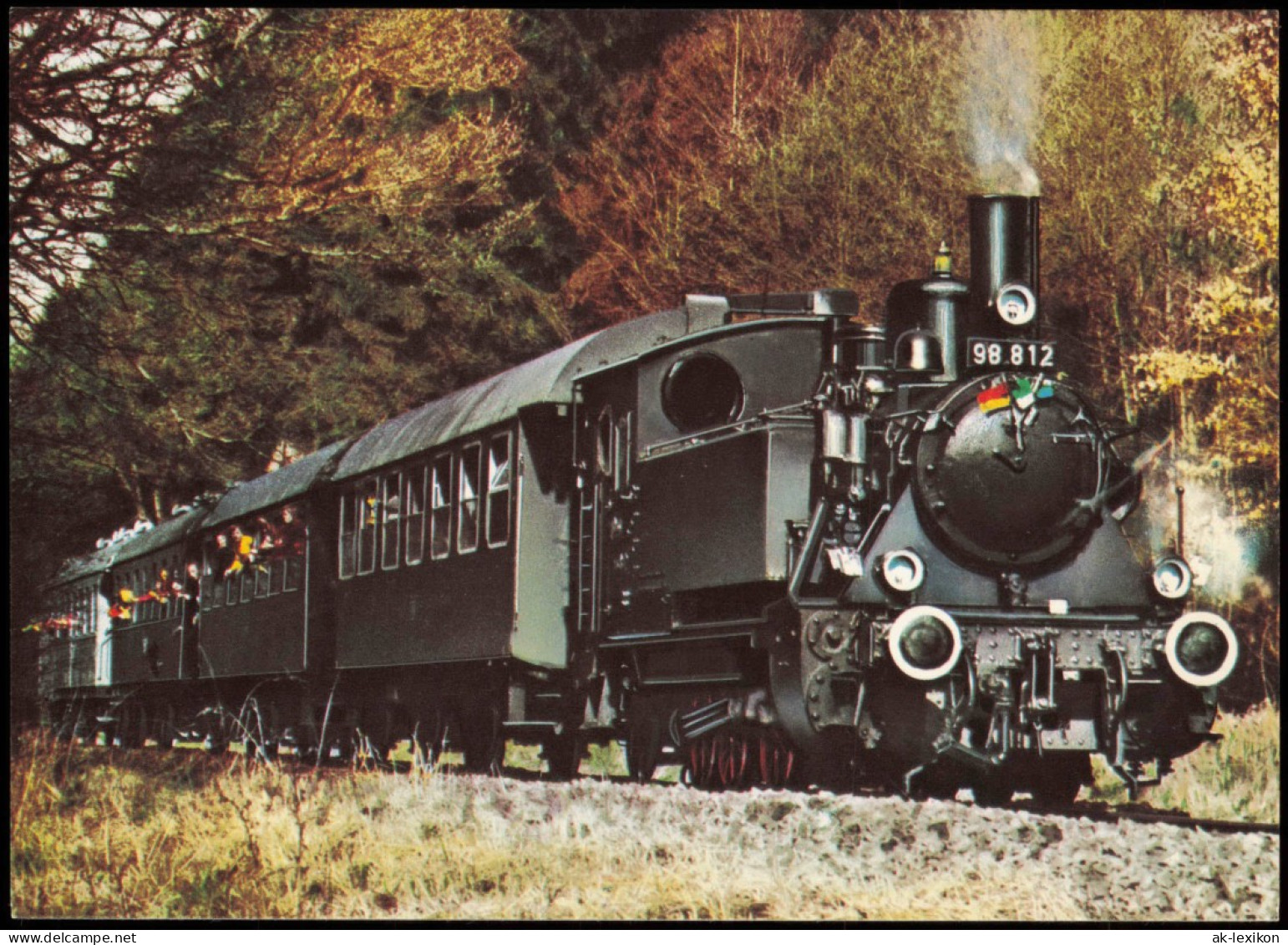 Ansichtskarte  Dampflokomotive Dampflok 1987 - Treinen