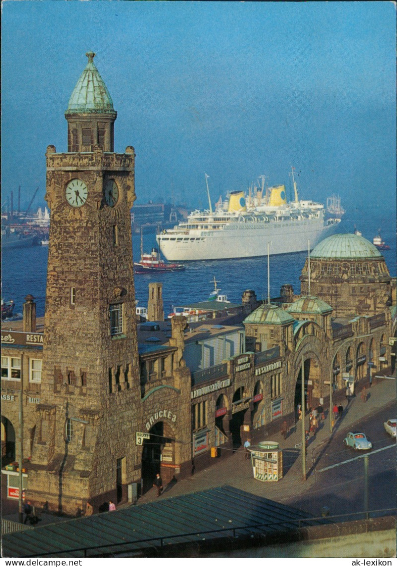 Ansichtskarte St. Pauli-Hamburg Landungsbrücken M. S. KUNGSHOLM Schiff 1970 - Andere & Zonder Classificatie