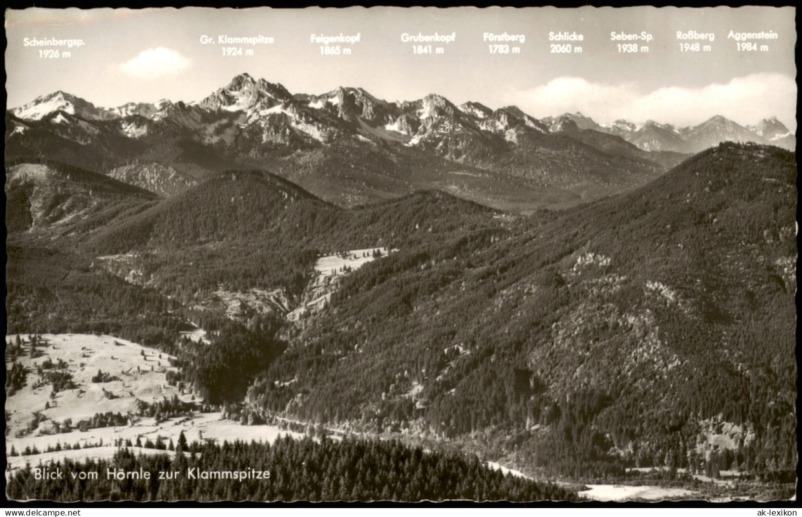 Bad Kohlgrub Panorama Blick Auf Klammspitze U. Allgäuer Alpen 1960 - Autres & Non Classés