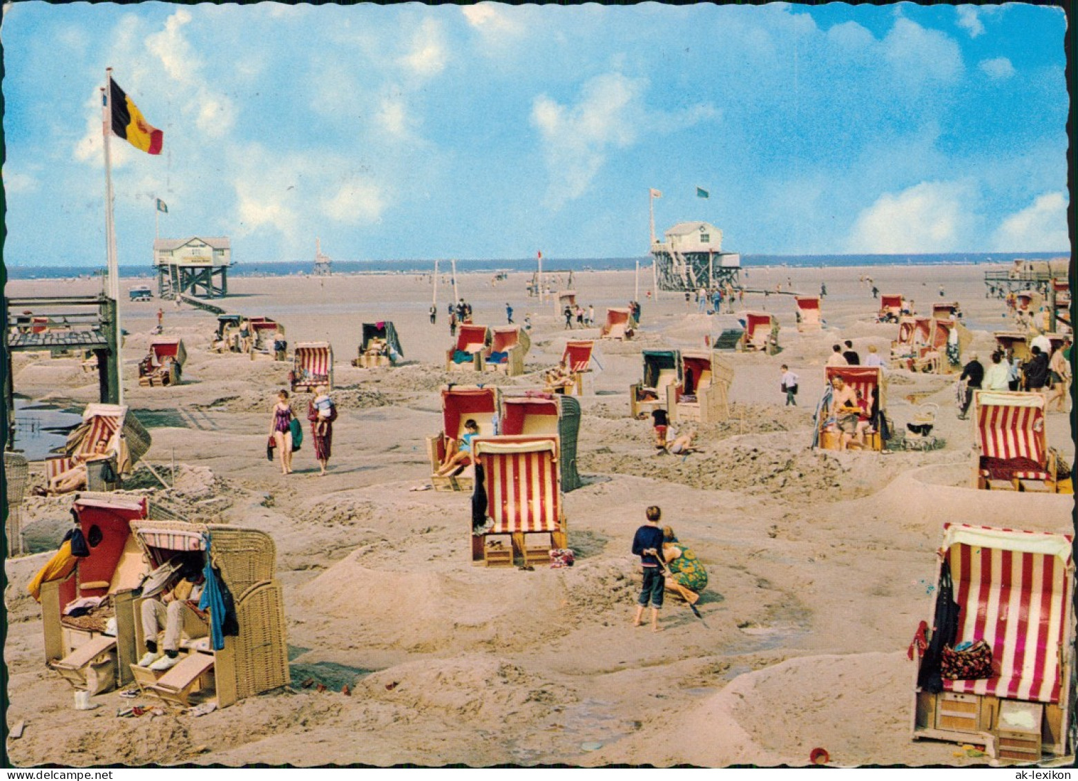 Ansichtskarte St. Peter-Ording Strand, Strandkörbe 1971 - Altri & Non Classificati