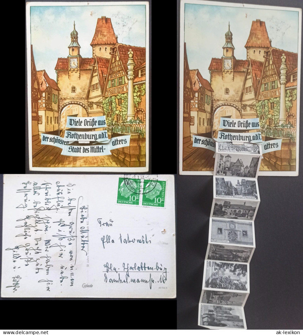 Rothenburg Ob Der Tauber Mehrbild-AK  Leporello-Ausziehbildern 1957 Leporello - Rothenburg O. D. Tauber