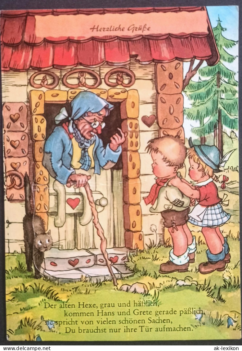 Märchen Hänsel Und Gretel Motivkarte Mit Leporello-Ausziehbilder 1964 Leporello - Non Classés