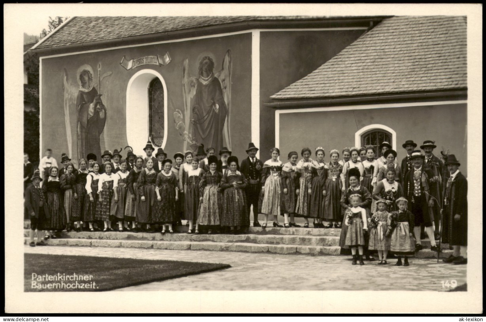Ansichtskarte Garmisch-Partenkirchen Bemalte Kirche - Bauernhochzeit 1932 - Garmisch-Partenkirchen