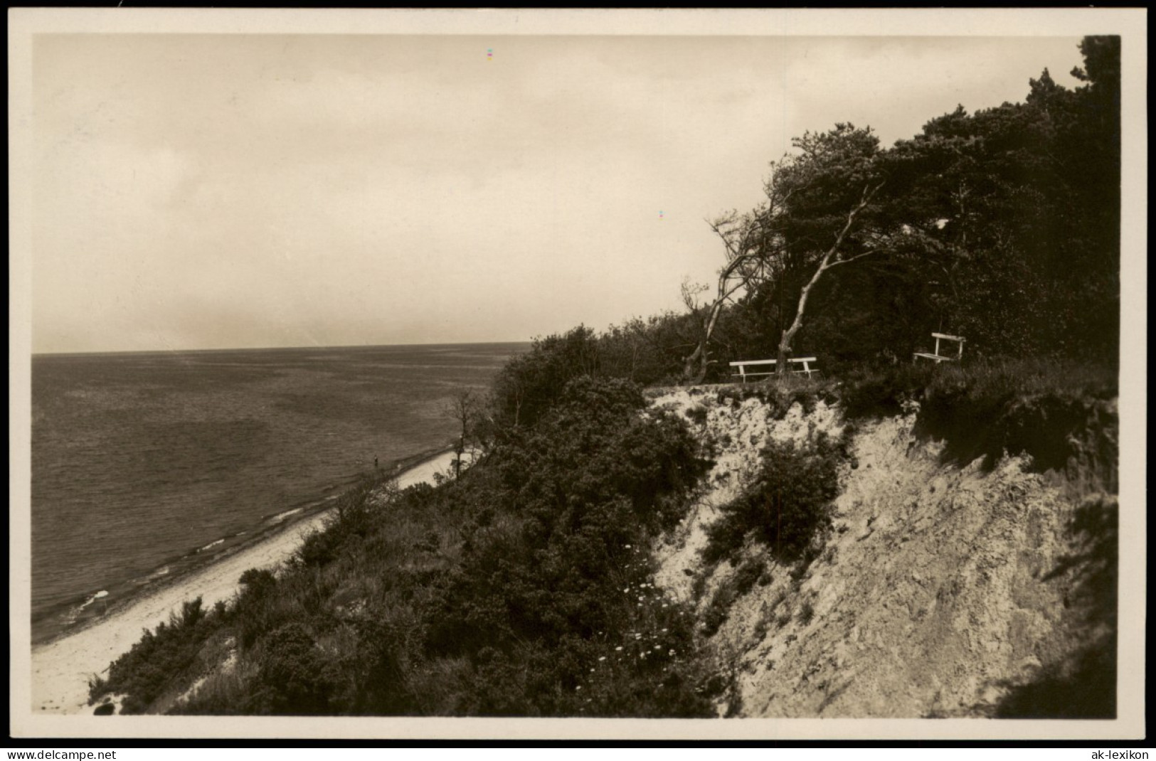 Postcard Neu - Schleffin Śliwin Strand, Steilküste 1932 - Pommern