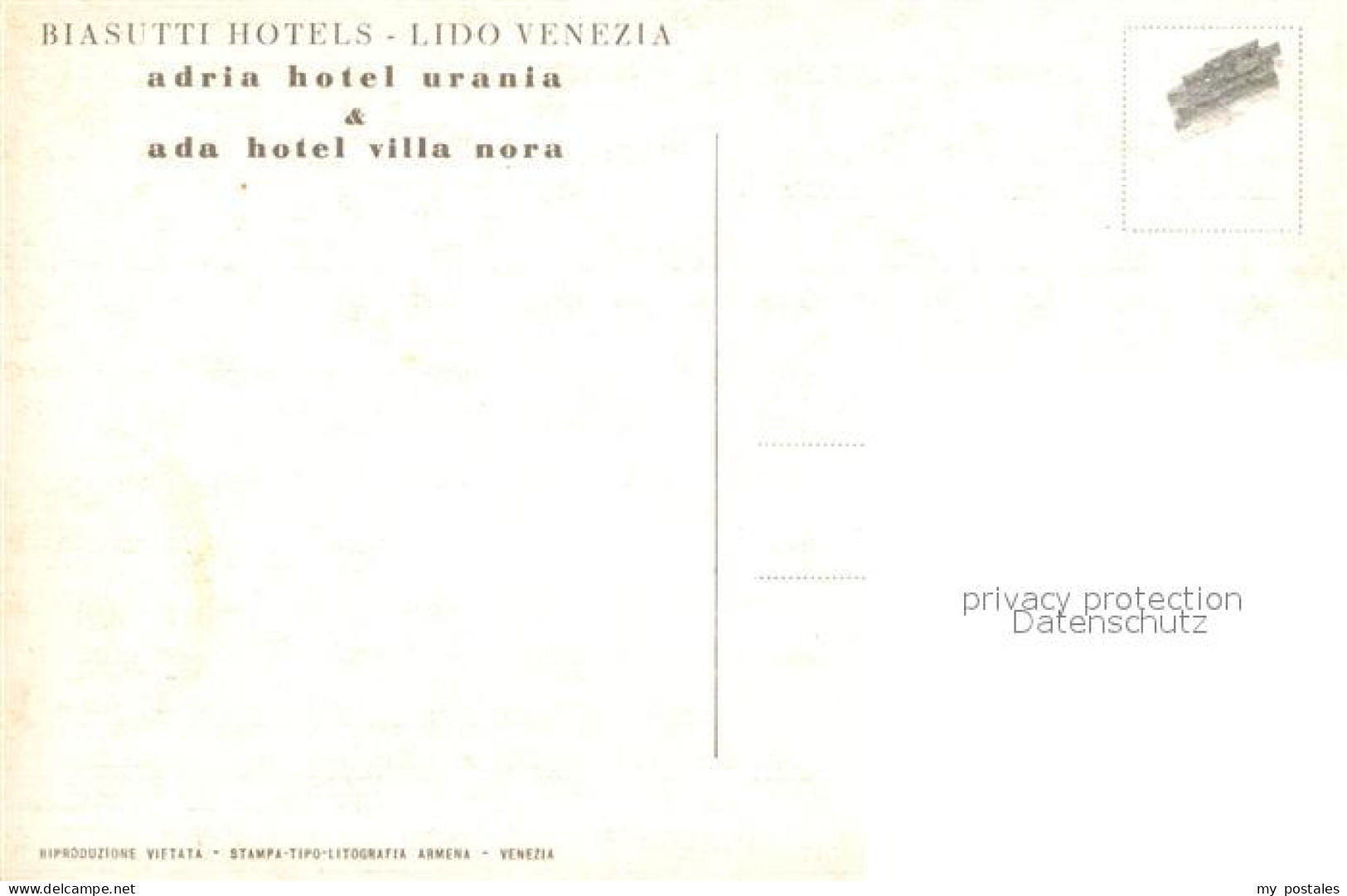 72950843 Venezia Lido Adria Hotel Urania Ada Hotel Villa Nora Venezia Venedig - Autres & Non Classés