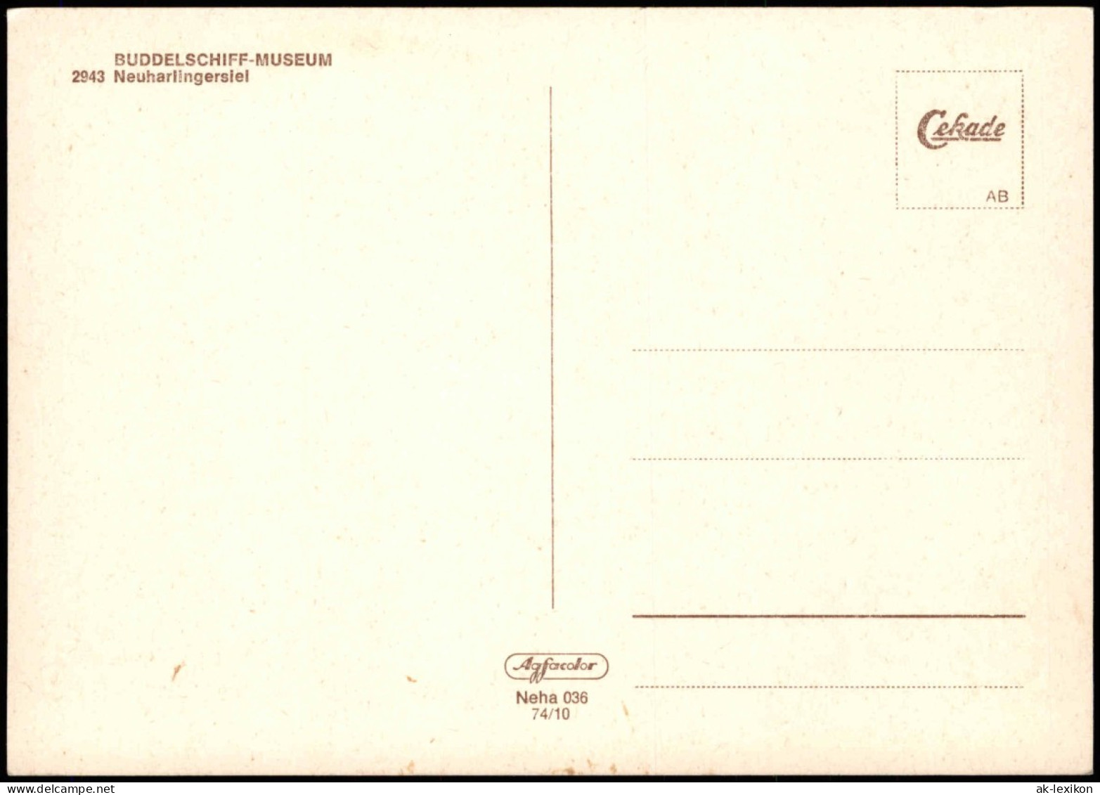 Ansichtskarte Neuharlingersiel BUDDELSCHIFF-MUSEUM 1974 - Autres & Non Classés