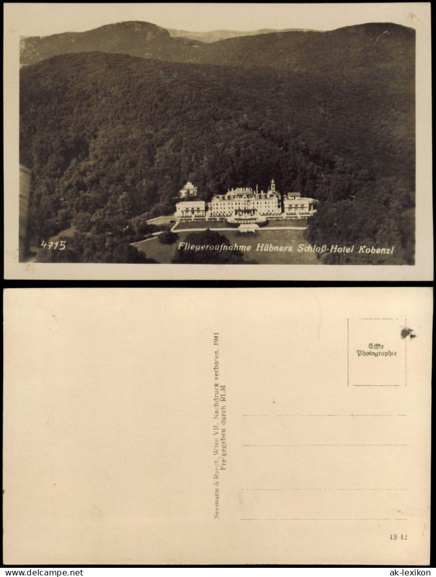 Ansichtskarte Döbling-Wien Luftbild Kobenzl Hübners Schloß 1935 - Sonstige & Ohne Zuordnung