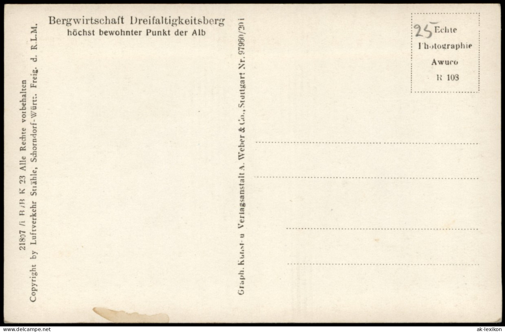 Ansichtskarte Spaichingen Luftbild Bergwirtschafz Dreifaltigkeitsberg 1930 - Other & Unclassified