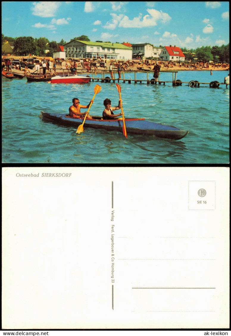 Ansichtskarte Sierksdorf Strand Ostsee Urlauber Im Paddelboot 1975 - Autres & Non Classés
