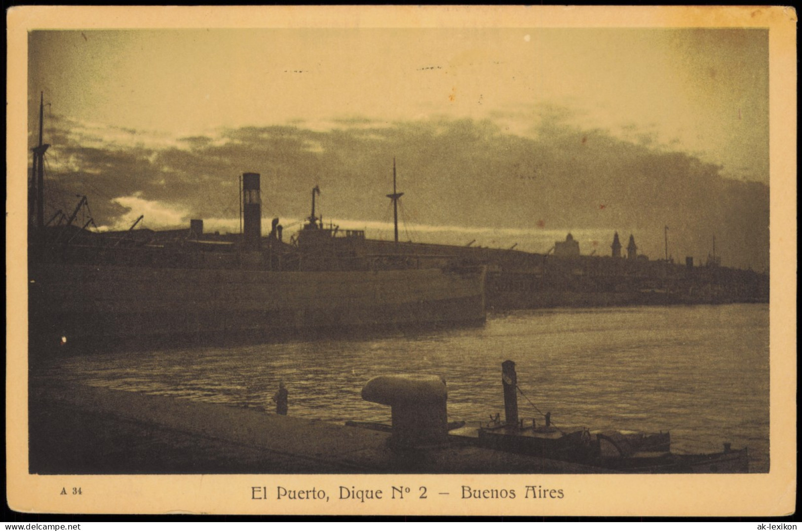 Postcard Buenos Aires El Puerto, Dique Nº 2 Hafen - Stimmungsbild 1929 - Argentine