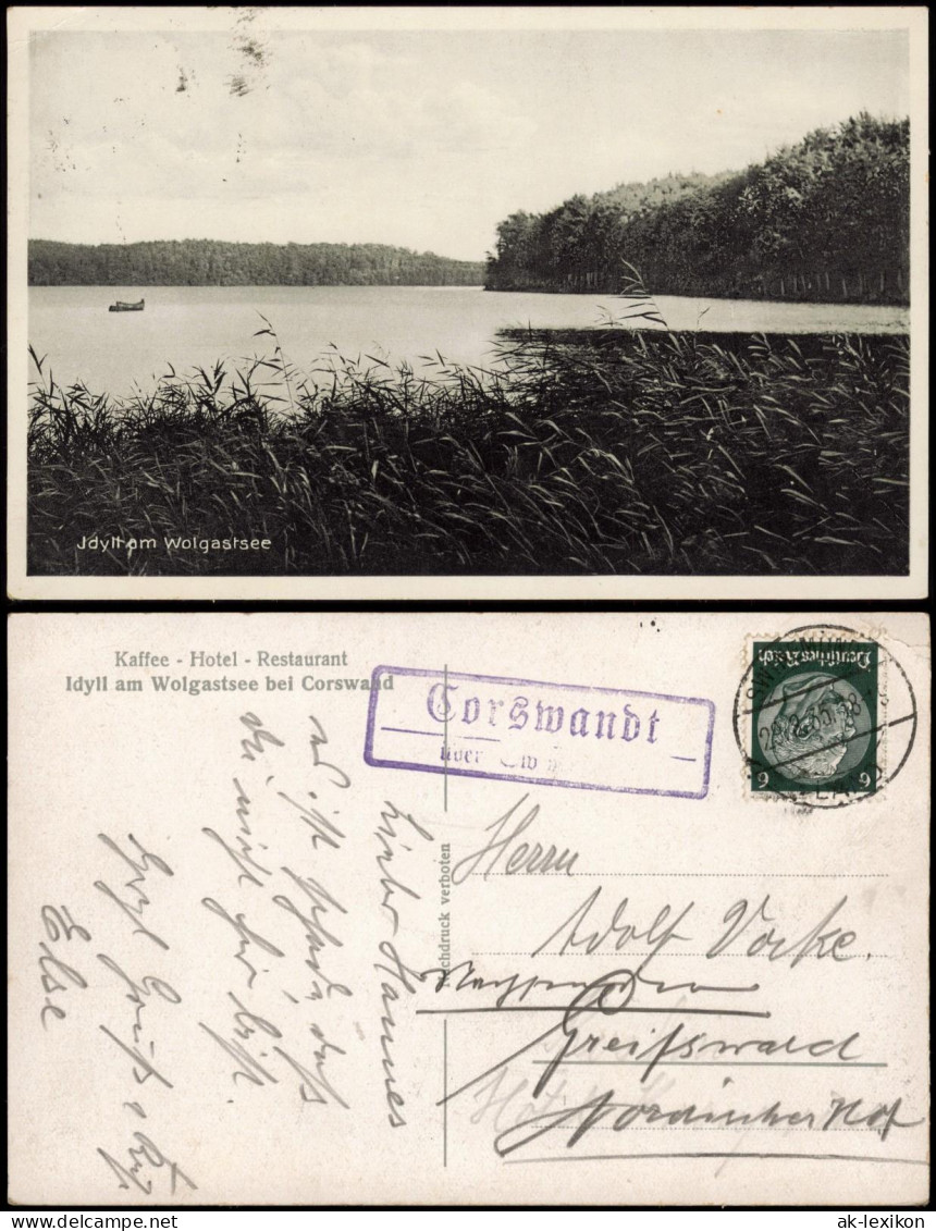 Ansichtskarte Korswandt Idyll Wolgastsee 1935  Gel. Landpoststempel Corswandt - Altri & Non Classificati