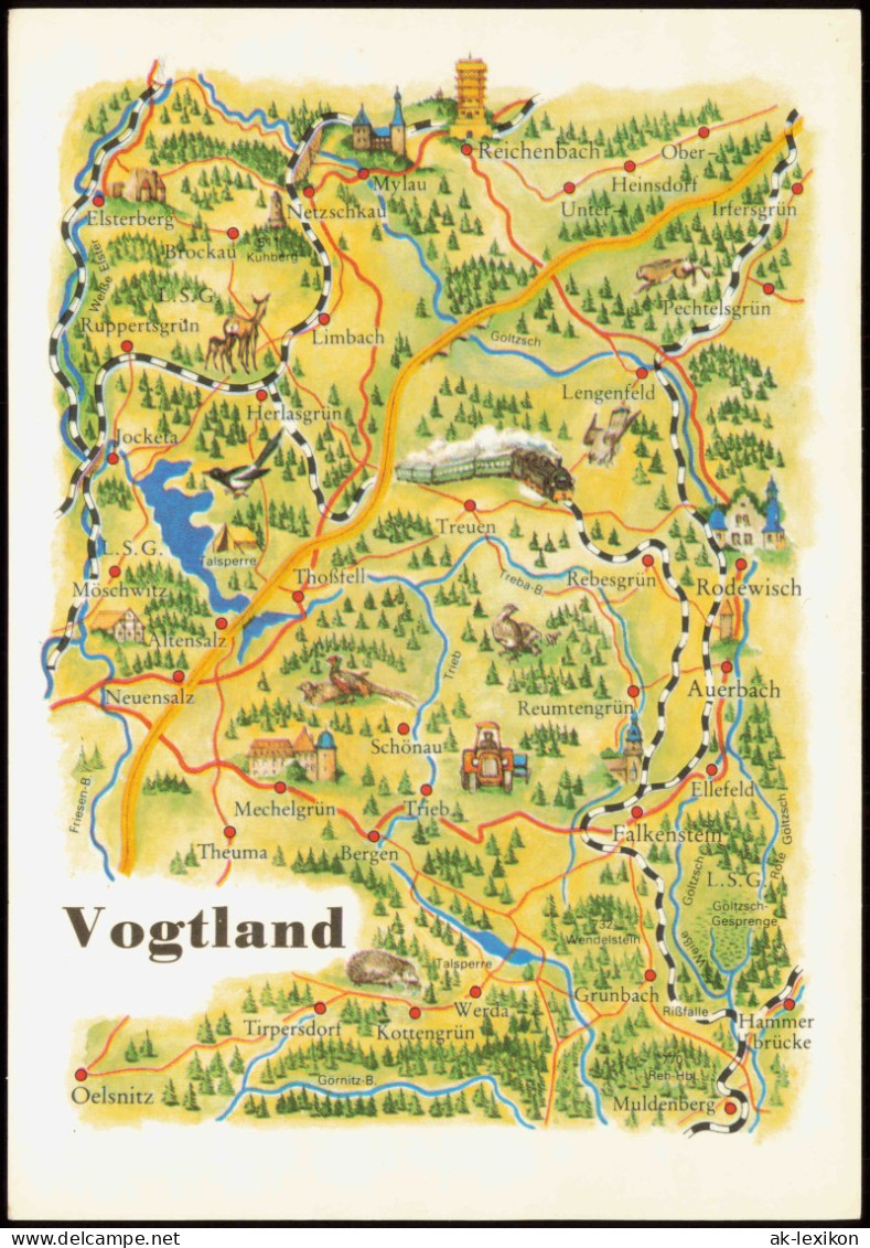 Rodewisch (Vogtland) Landkarten Ak: Vogtland III - Rodewisch, Oelsnitz 1986 - Autres & Non Classés