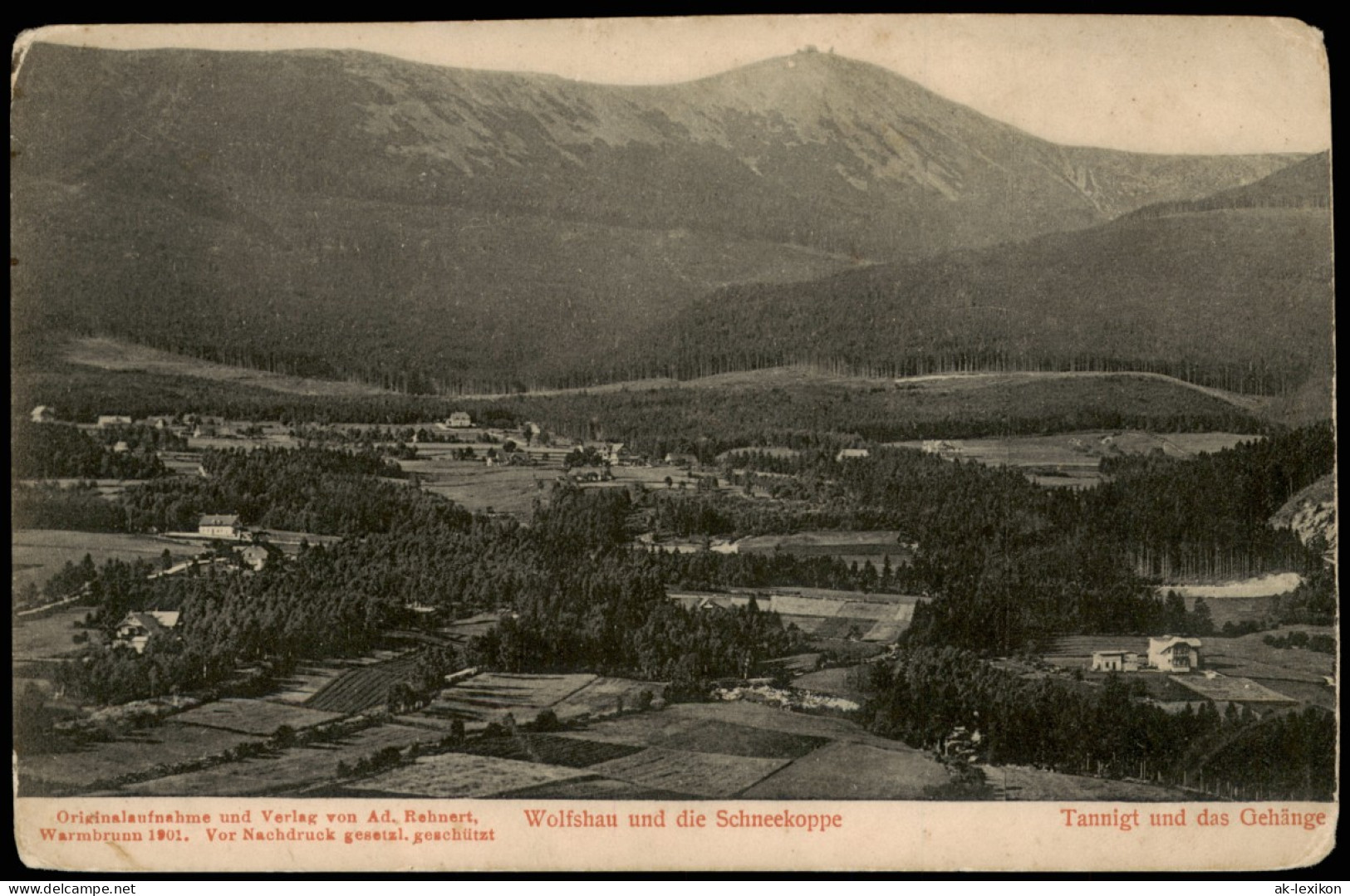 Postcard Wolfshau Stadt Und Schneekoppe 1901 - Schlesien