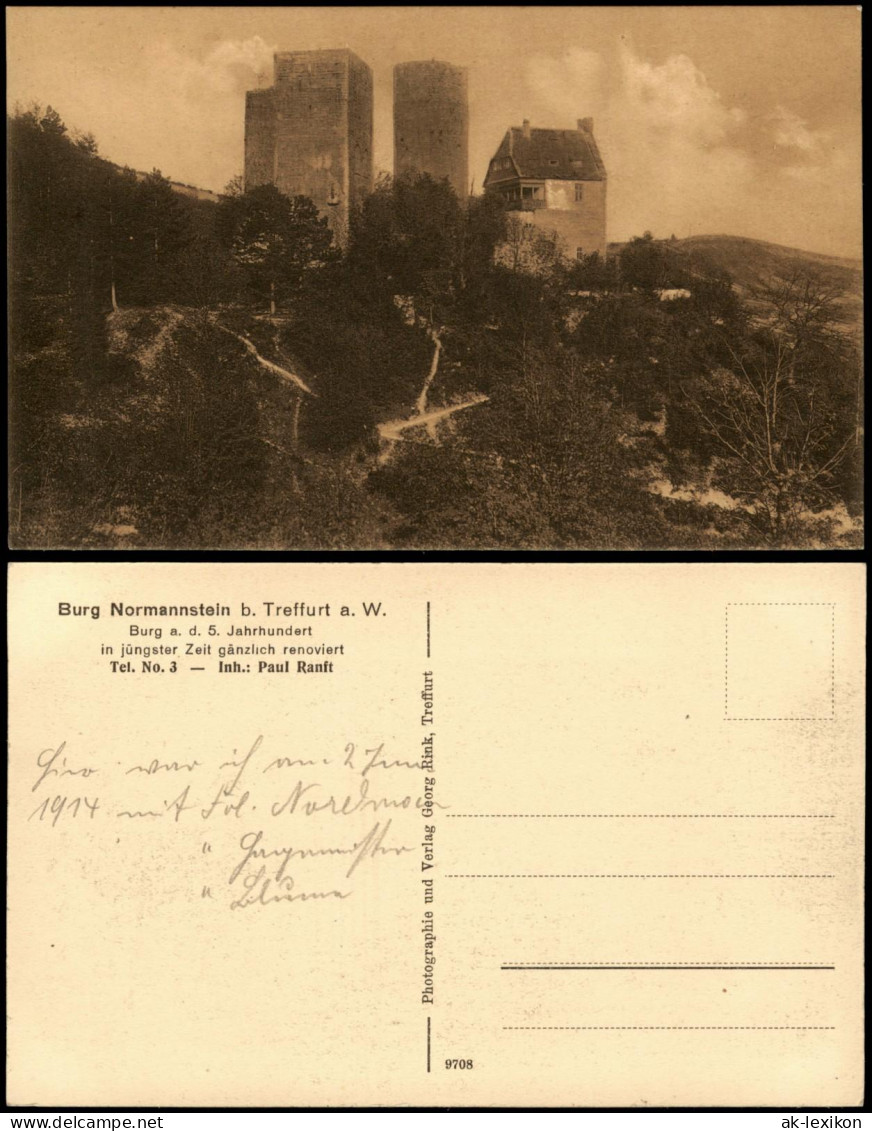 Ansichtskarte Treffurt Burg Normannstein 1922 - Autres & Non Classés