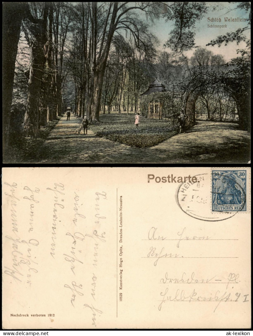 Ansichtskarte Pommersfelden Schloß Weißenstein - Park 1919 - Autres & Non Classés