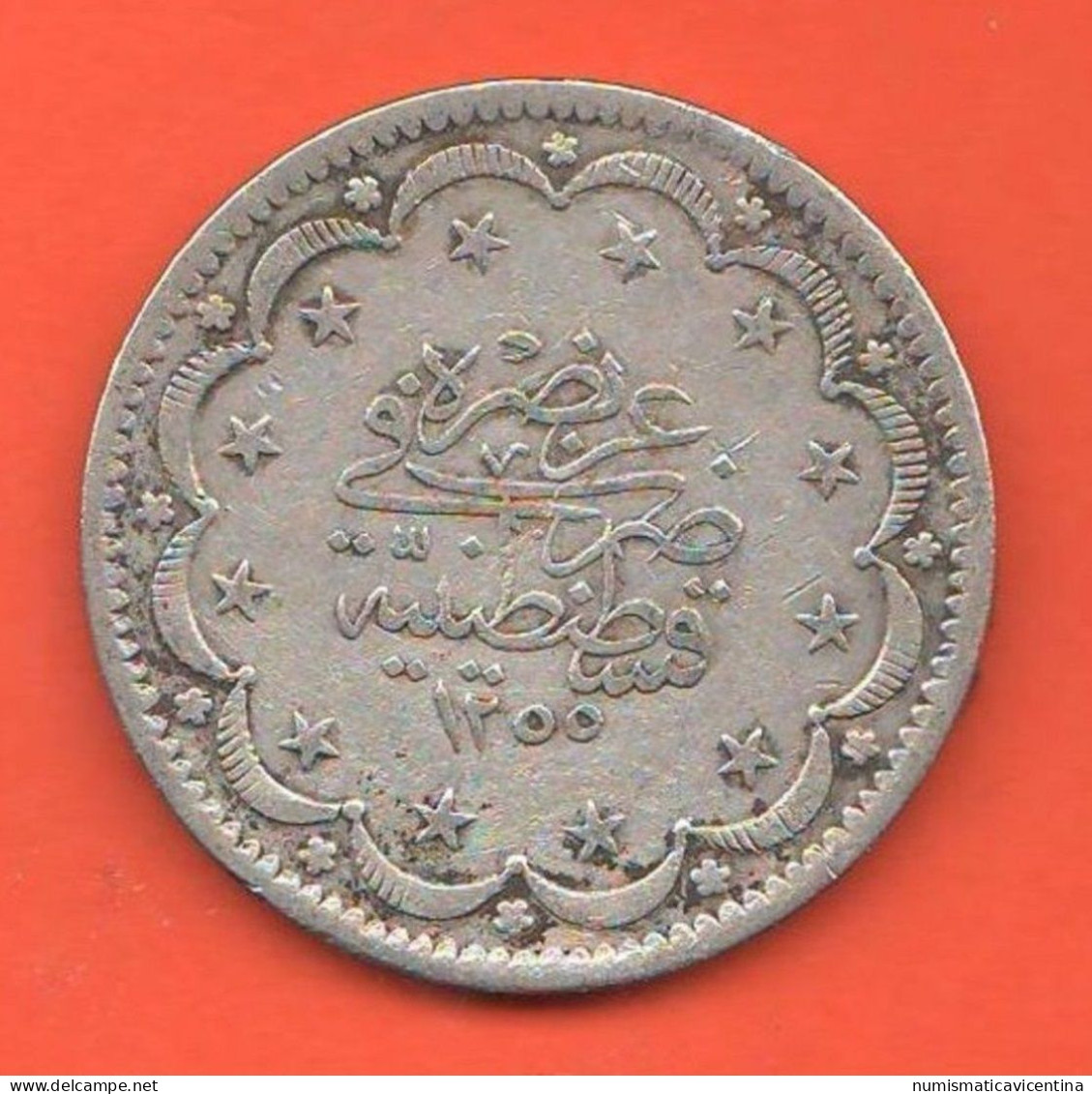 Turkey 20 Kurush Turchia AH 1255 Anno VI° Mint Qustantiniyah Silver Coin - Türkei