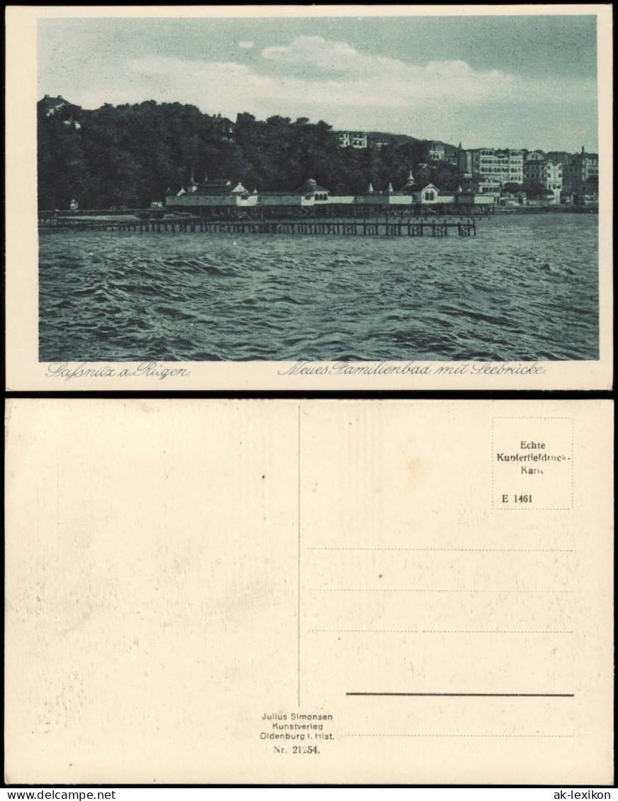 Ansichtskarte Sassnitz Neues Familienbad Mit Seebrücke. 1927 - Sassnitz