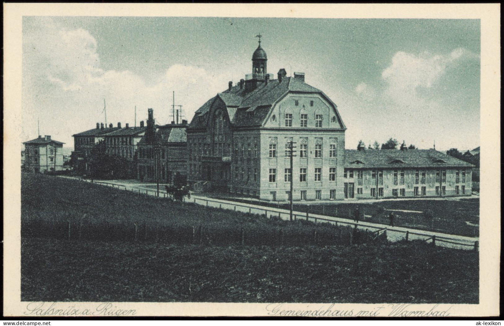 Ansichtskarte Sassnitz Straßenpartie, Gemeindehaus 1927 - Sassnitz