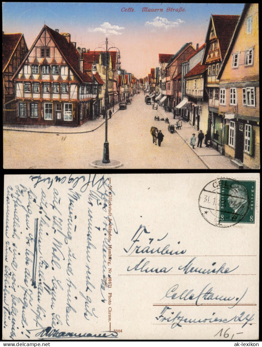 Ansichtskarte Celle Mauernstraße 1929 - Celle