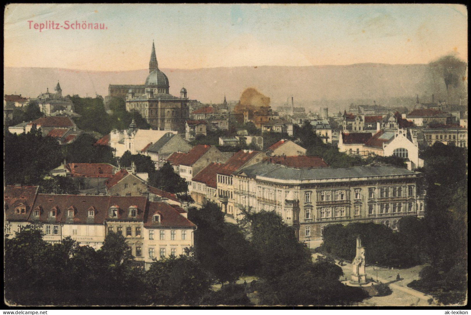 Postcard Teplitz-Schönau Teplice Straßenblick, Stadt 1911 - Czech Republic