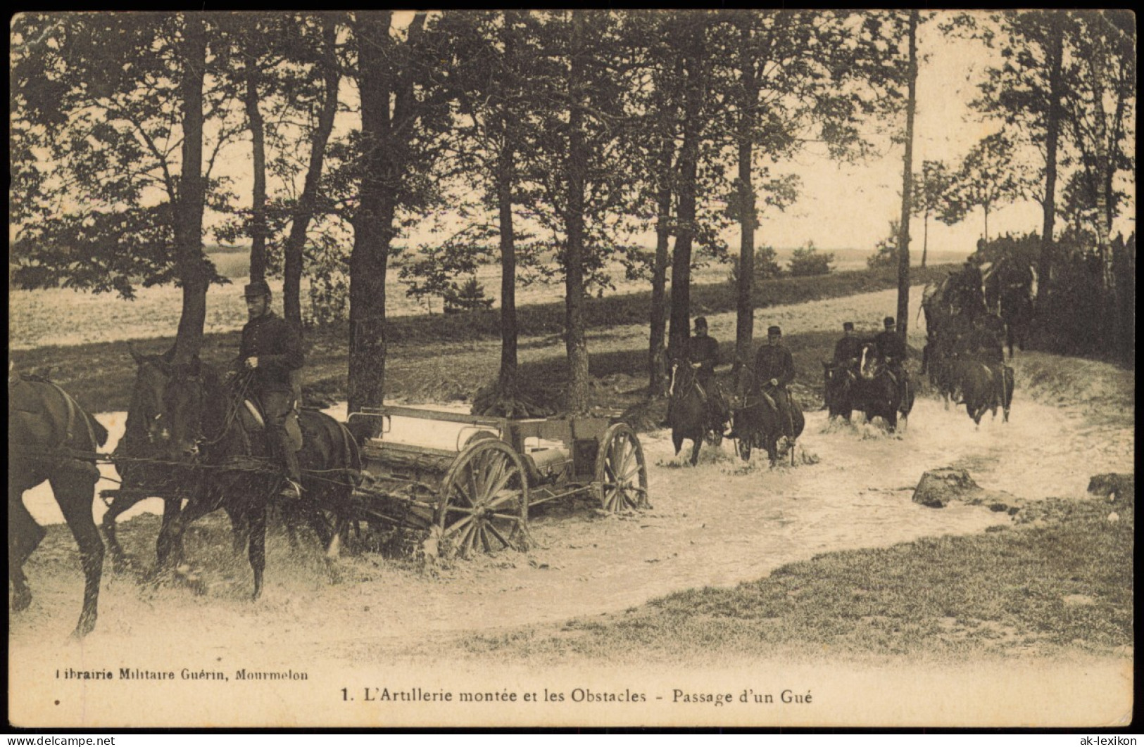 Frankreich Artillerie Montée Et Les Obstacles - Passage D'un Gué 1917 Feldpost - Altri & Non Classificati