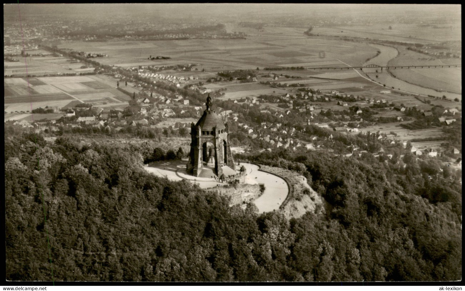 Porta Westfalica Luftbild Kaiser-Wilhelm-Denkmal Auf Dem Wittekindberg 1966 - Porta Westfalica