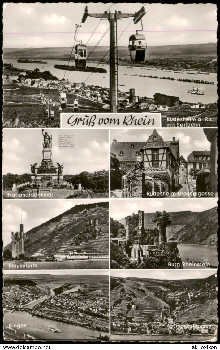 Ansichtskarte  Rhein (Fluss) Mehrbildkarte Div. Rhein-Orte 1957 - Unclassified