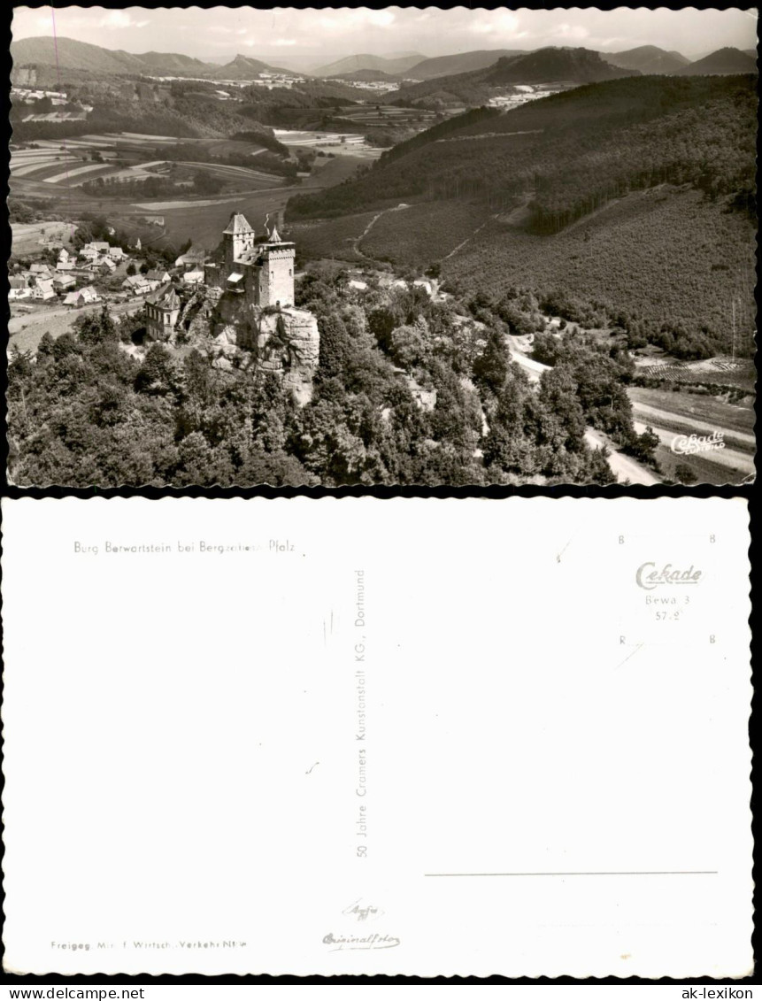 Ansichtskarte Bergzabern Ritterburg Berwartstein Vogelschau-Perspektive 1957 - Altri & Non Classificati