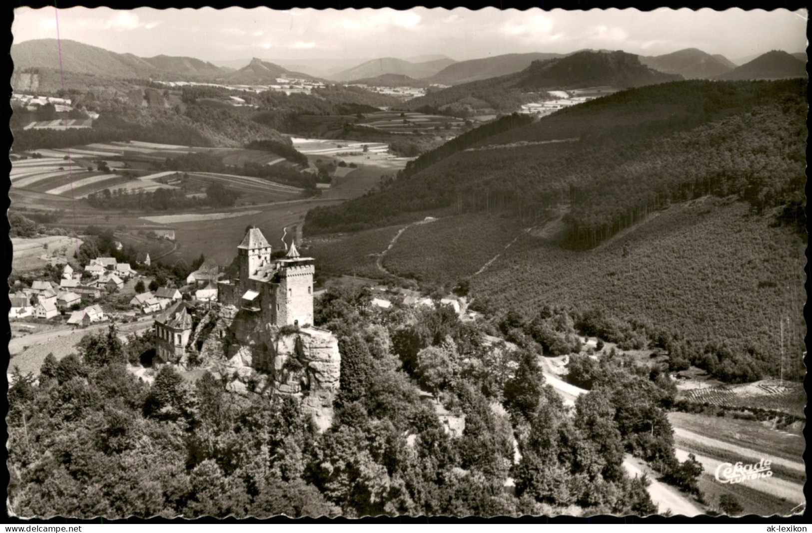 Ansichtskarte Bergzabern Ritterburg Berwartstein Vogelschau-Perspektive 1957 - Andere & Zonder Classificatie