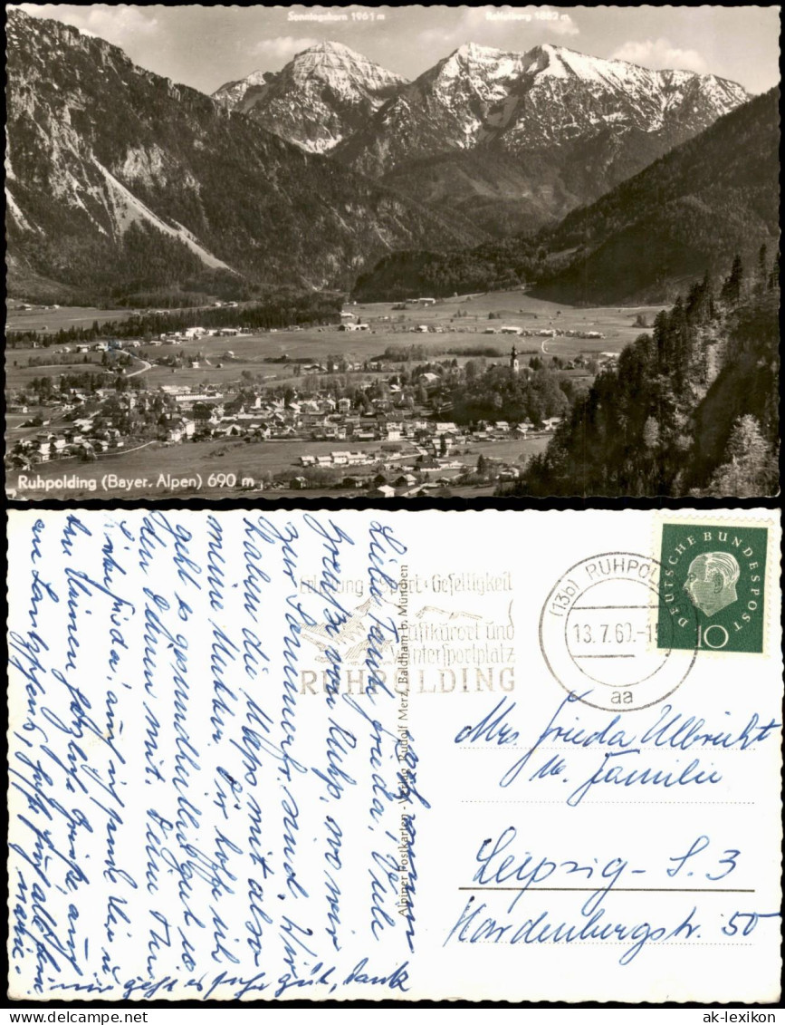 Ansichtskarte Ruhpolding Panorama-Ansicht Mit Bayer. Alpen Berge 1960 - Ruhpolding