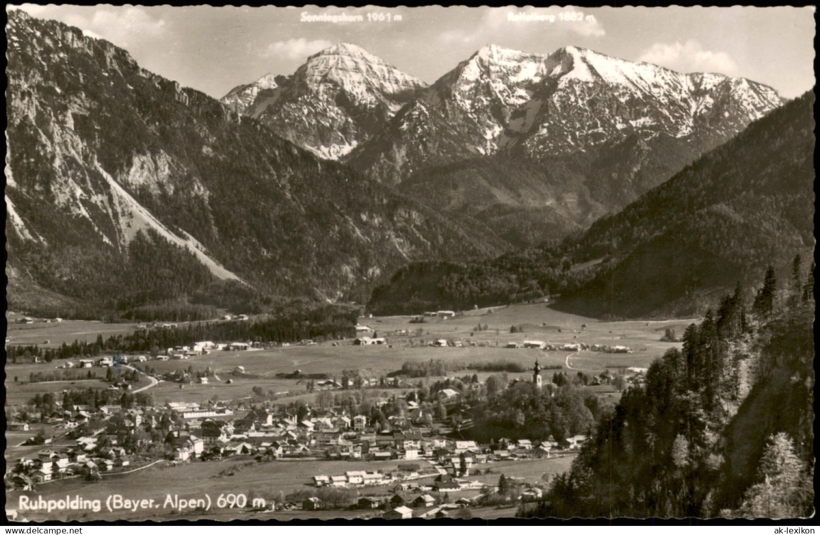 Ansichtskarte Ruhpolding Panorama-Ansicht Mit Bayer. Alpen Berge 1960 - Ruhpolding