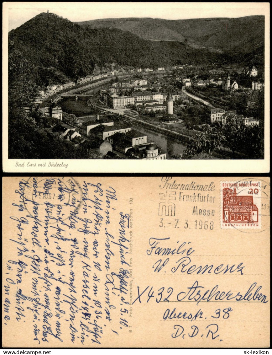 Ansichtskarte Bad Ems Panorama-Ansicht Mit Bäderley 1965 - Bad Ems