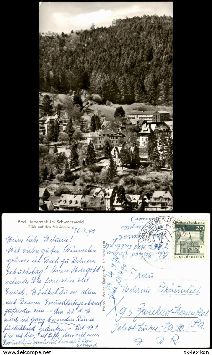 Ansichtskarte Bad Liebenzell Blick Auf Den Missionsberg 1970 - Other & Unclassified