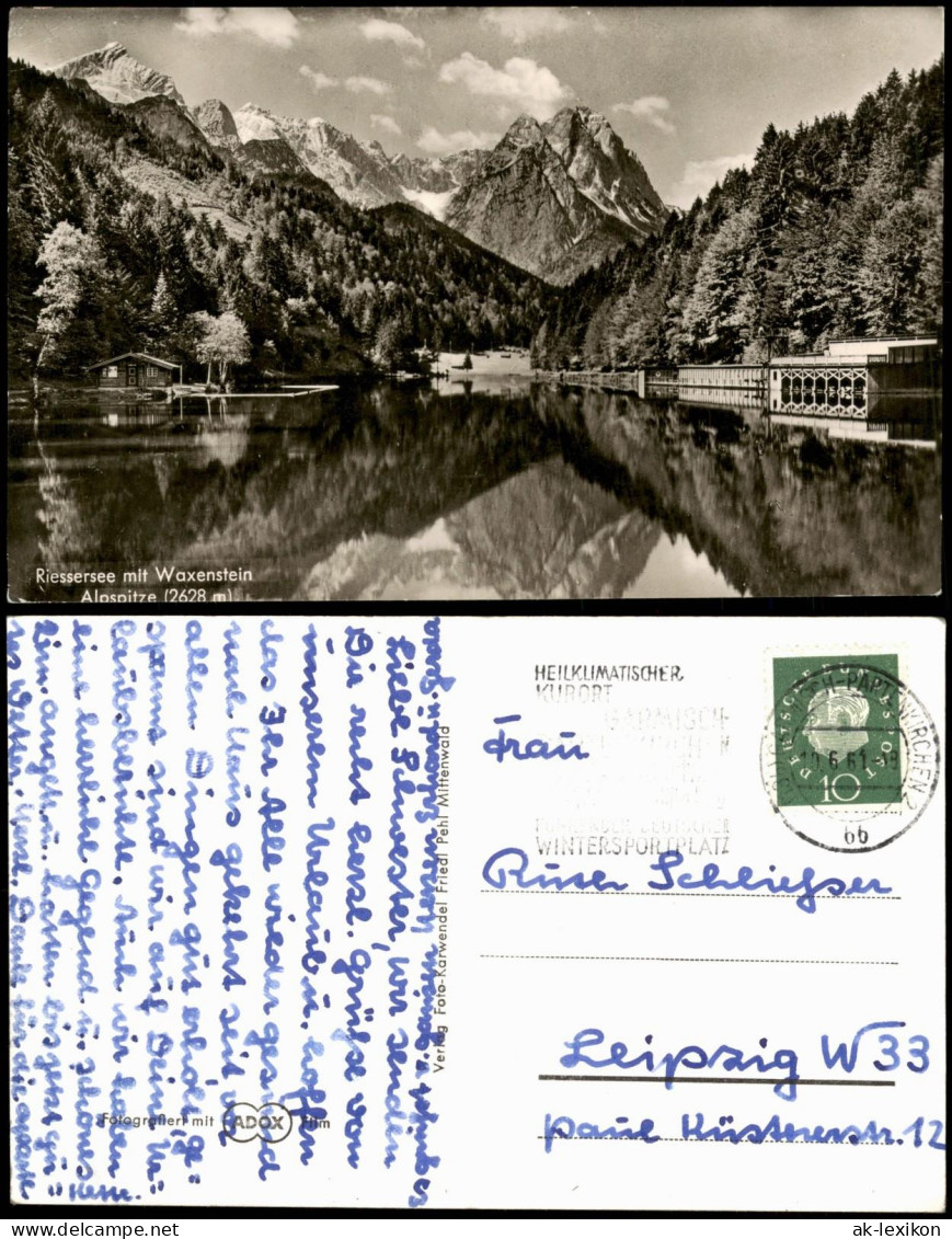 Garmisch-Partenkirchen Risser-See Riessersee, Berg-Panorama 1961 - Garmisch-Partenkirchen