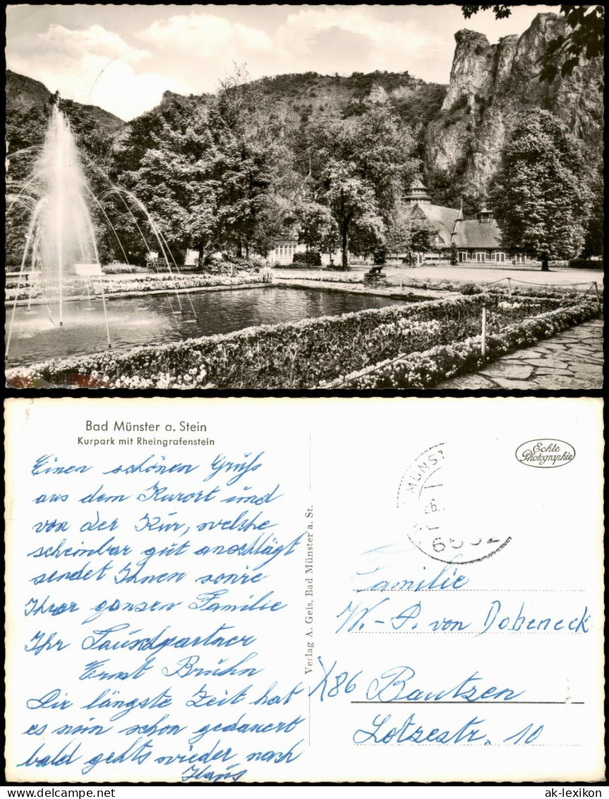 Bad Münster Am Stein-Ebernburg Rheingrafenstein Und Wasserspiele Im Kurpark 1960 - Bad Münster A. Stein - Ebernburg