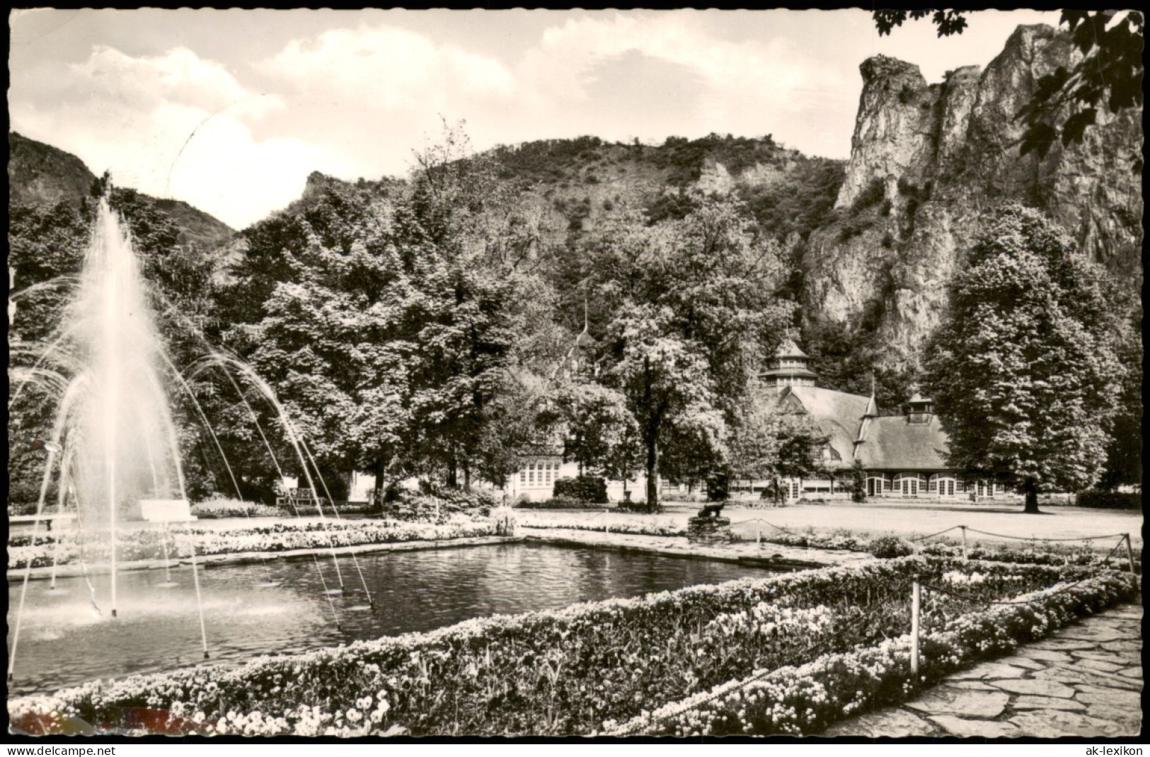 Bad Münster Am Stein-Ebernburg Rheingrafenstein Und Wasserspiele Im Kurpark 1960 - Bad Münster A. Stein - Ebernburg