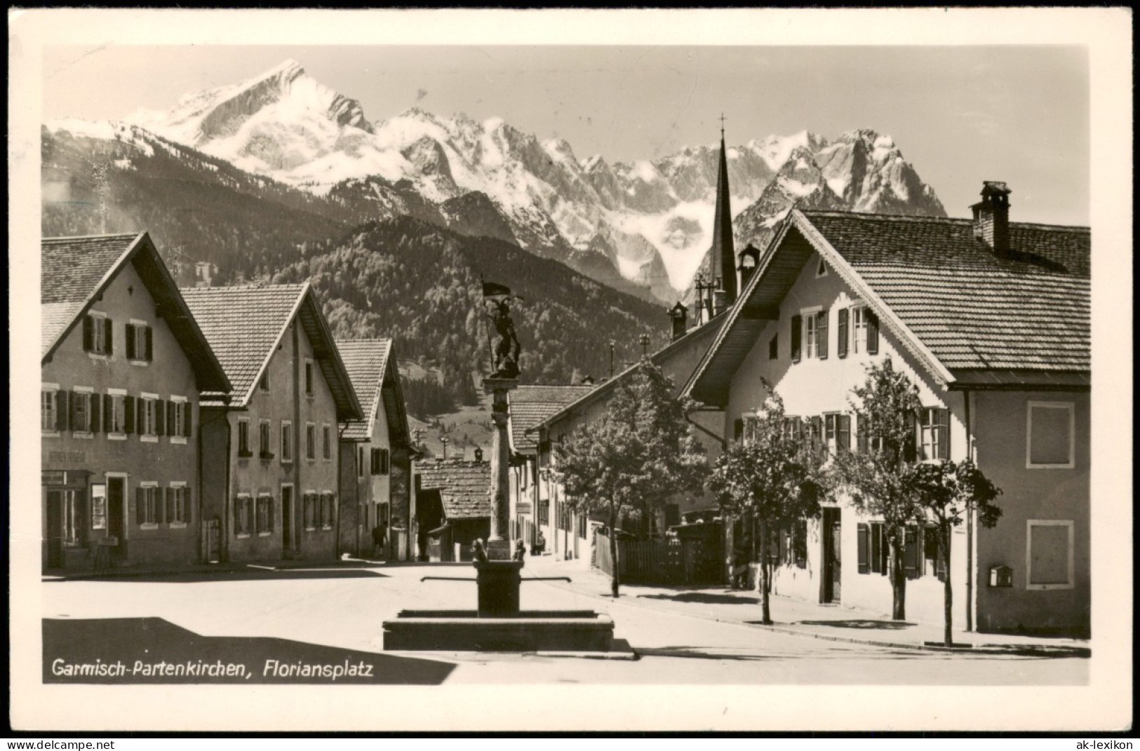 Ansichtskarte Garmisch-Partenkirchen Floriansplatz Ortsansicht 1956 - Garmisch-Partenkirchen