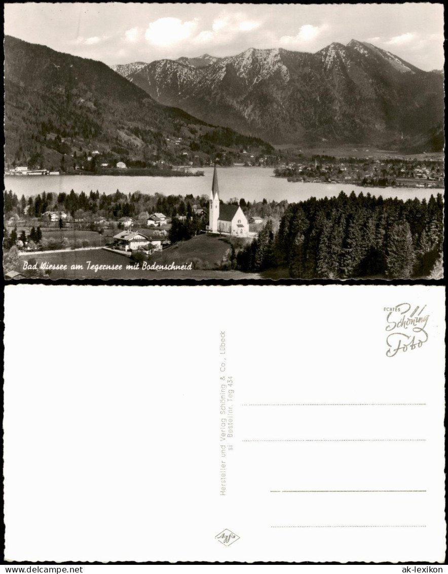 Ansichtskarte Bad Wiessee Panorama-Ansicht, Tegernsee Mit Bodenschneid 1960 - Bad Wiessee