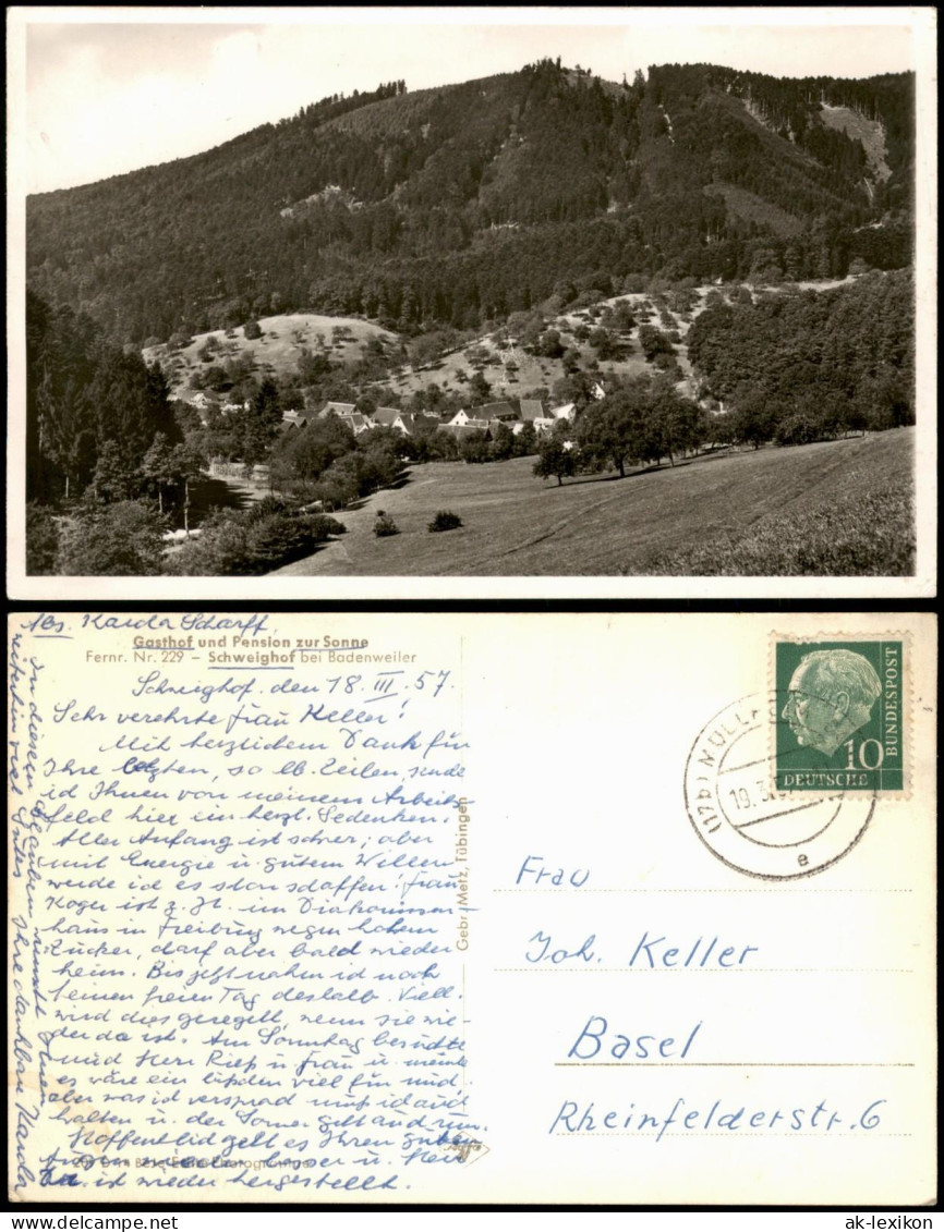 Ansichtskarte Schweighof-Badenweiler Ortsansicht Panorama 1957 - Badenweiler