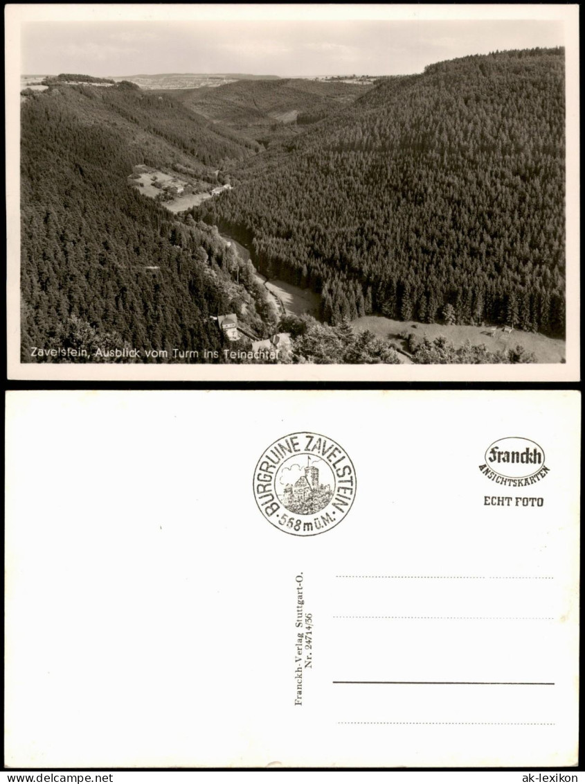 Bad Teinach-Zavelstein Zavelstein Ausblick Vom Turm Ins Teinachtal 1960 - Bad Teinach