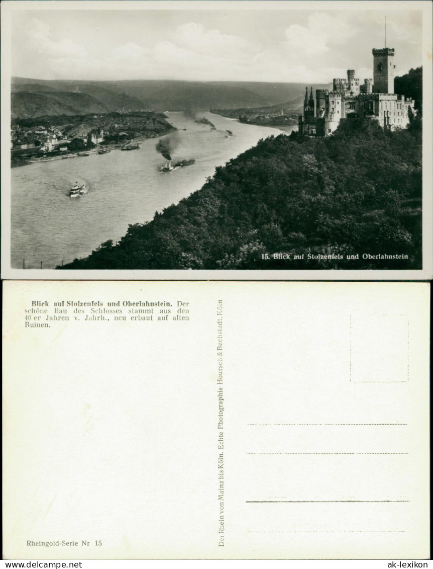 Stolzenfels-Koblenz Blick Auf Stolzenfels Und Oberlahnstein 1920 - Koblenz