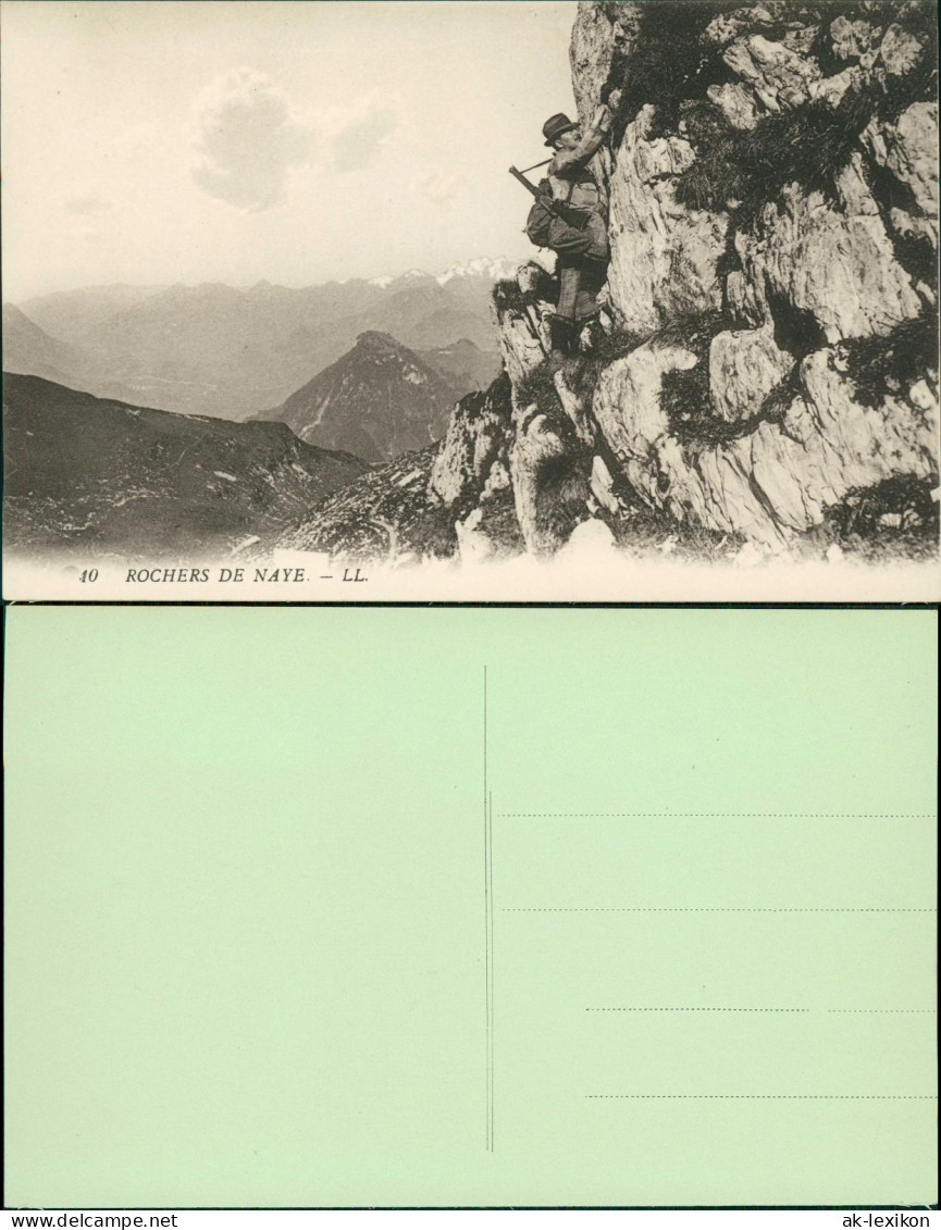 Ansichtskarte .Schweiz ROCHERS DE NAYE, Bergsteiger, Kletterer 1910 - Other & Unclassified