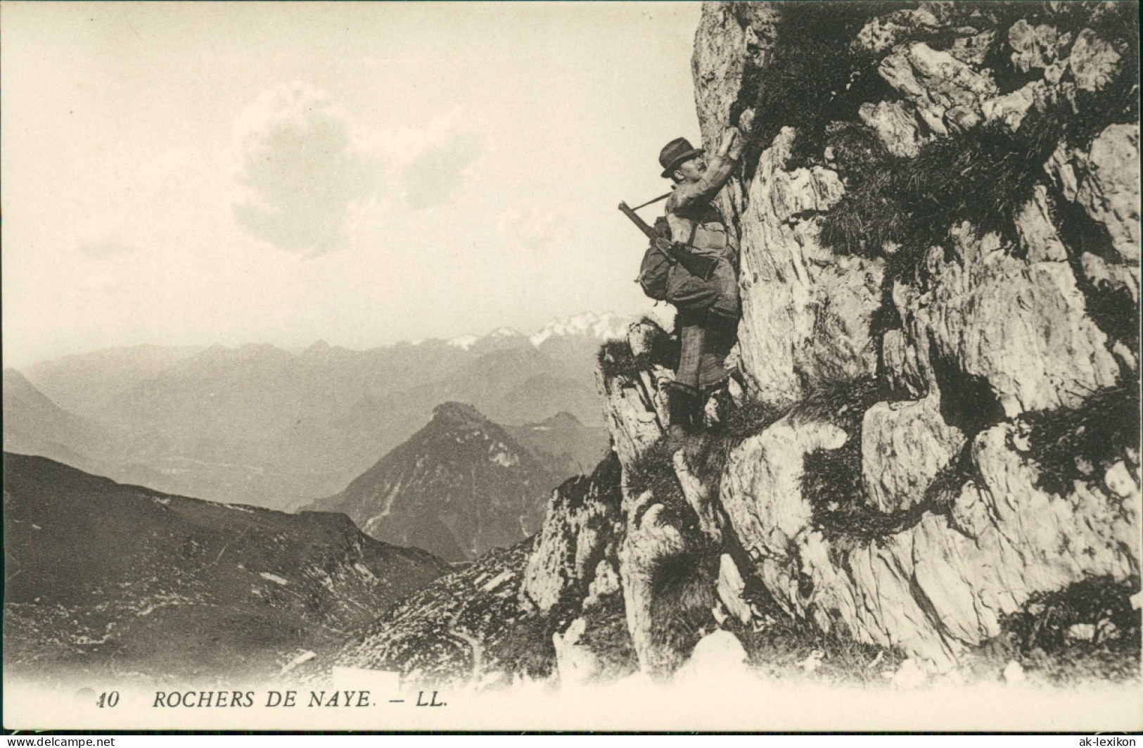Ansichtskarte .Schweiz ROCHERS DE NAYE, Bergsteiger, Kletterer 1910 - Other & Unclassified
