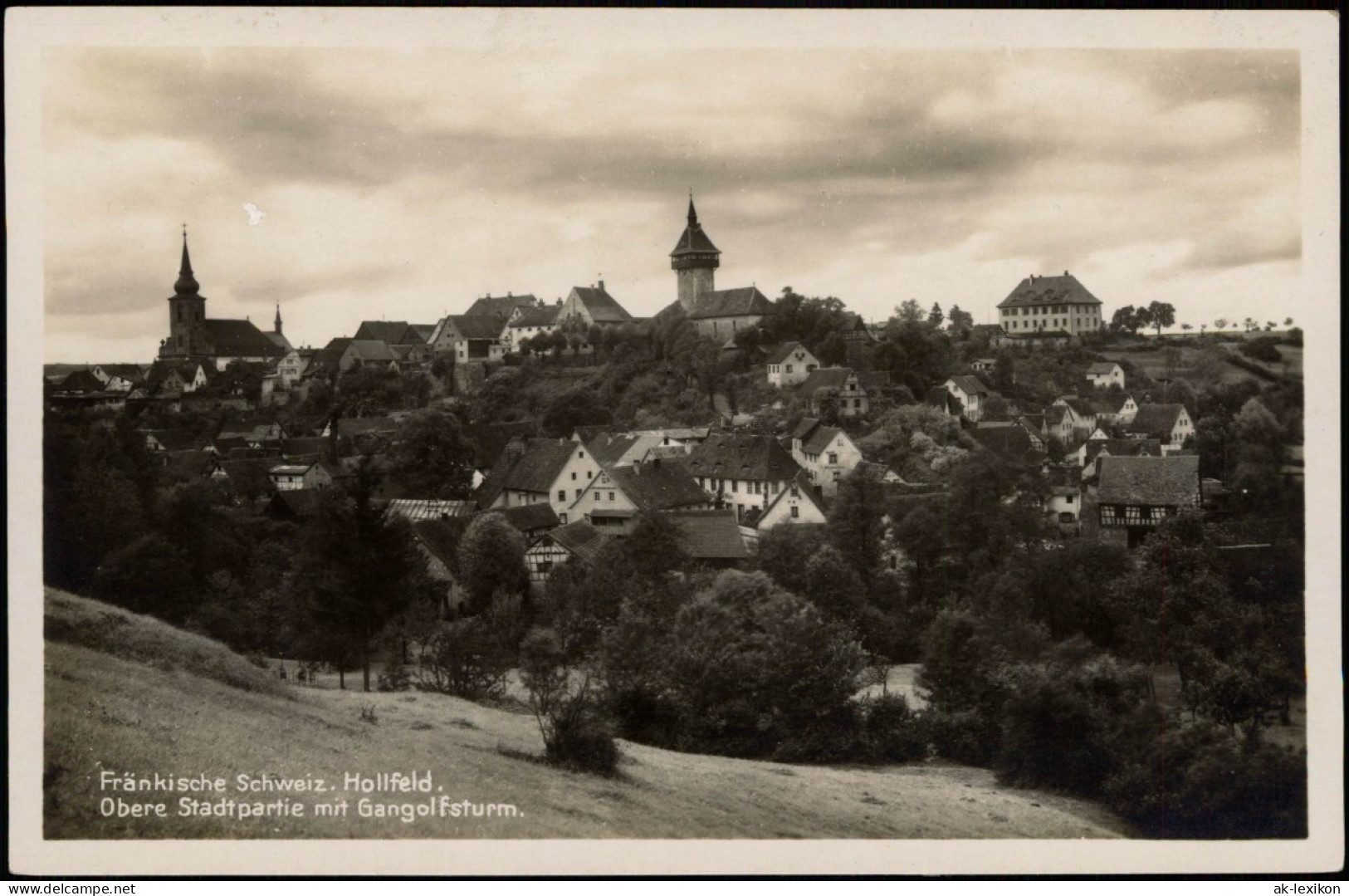 Hollfeld Panorama-Ansicht Obere Stadt Partie Mit Gangolfsturm 1940 - Andere & Zonder Classificatie