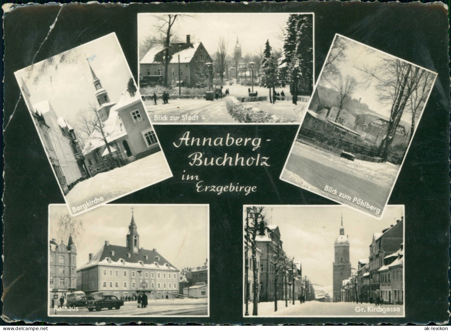 Annaberg-Buchholz DDR Mehrbildkarte U.a. Rathaus, Bergkirche, Kirchgasse 1965 - Annaberg-Buchholz