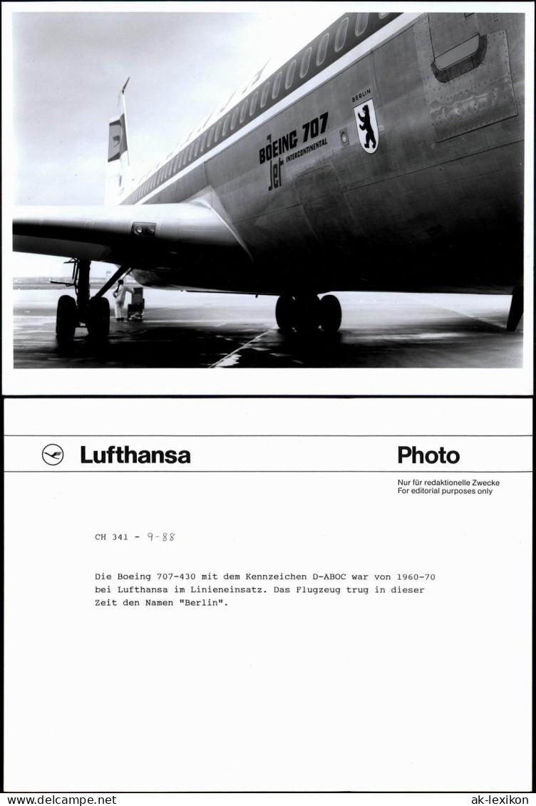 Flugzeug Airplane Avion Boeing 707-430 Pressefoto 17,5x24 1970/1988 - 1946-....: Moderne