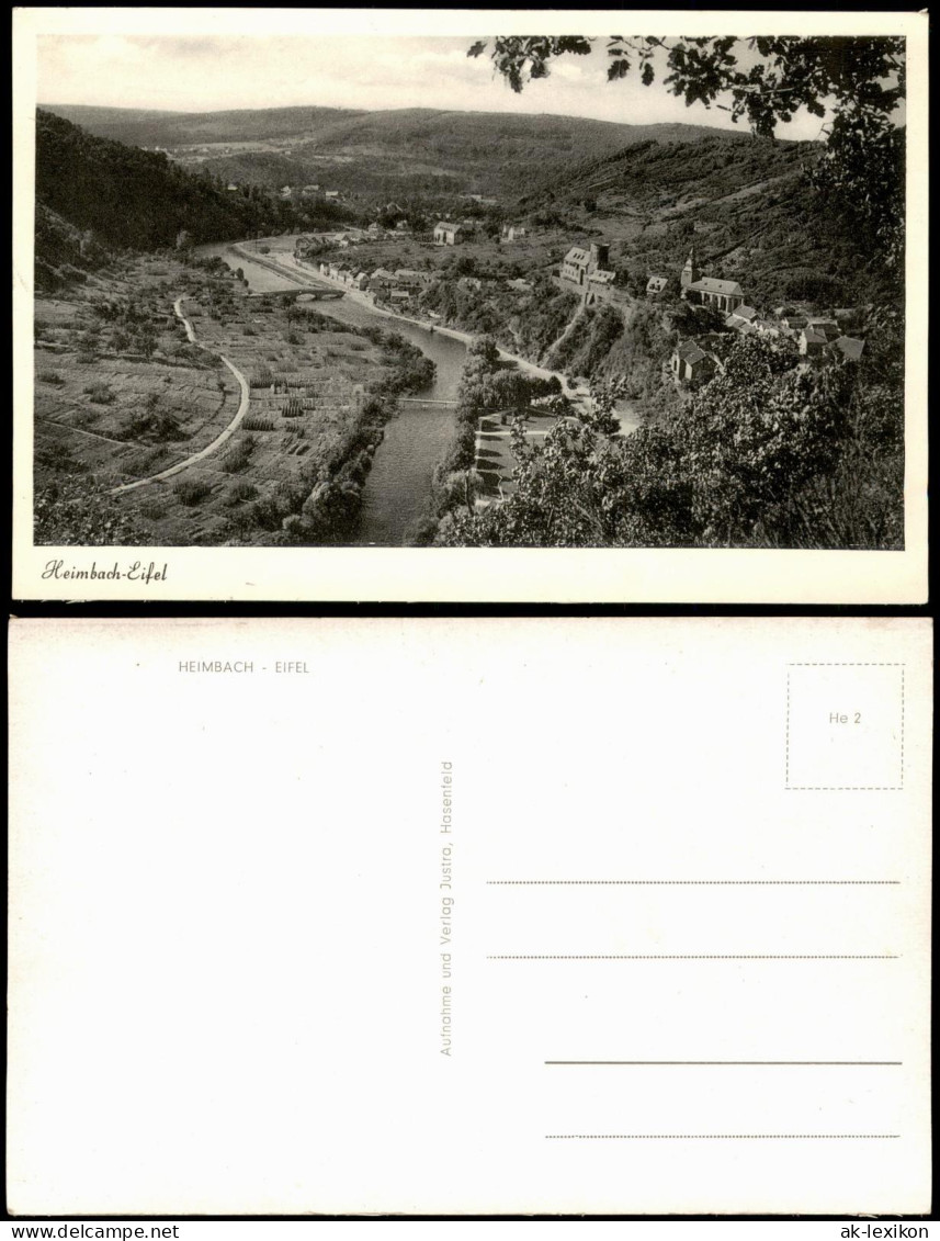 Ansichtskarte Heimbach (Eifel) Panorama Gesamtansicht 1950 - Other & Unclassified