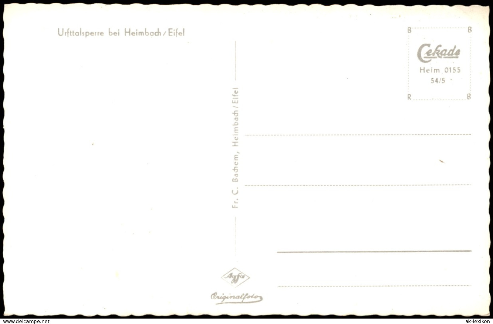 Ansichtskarte Heimbach (Eifel) Urfttalsperre Bei Heimbach Eifel 1954 - Sonstige & Ohne Zuordnung