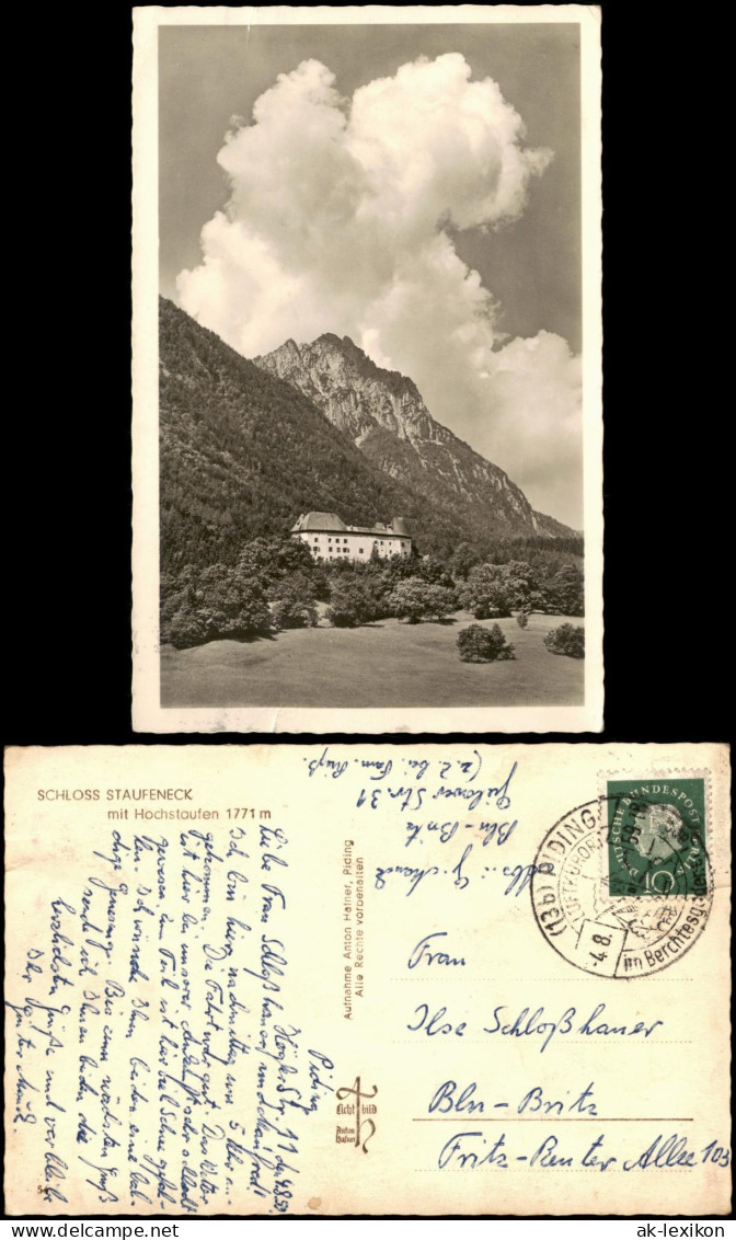 Ansichtskarte Piding Schloss Staufeneck Mit Hochstaufen 1959   Stempel - Andere & Zonder Classificatie